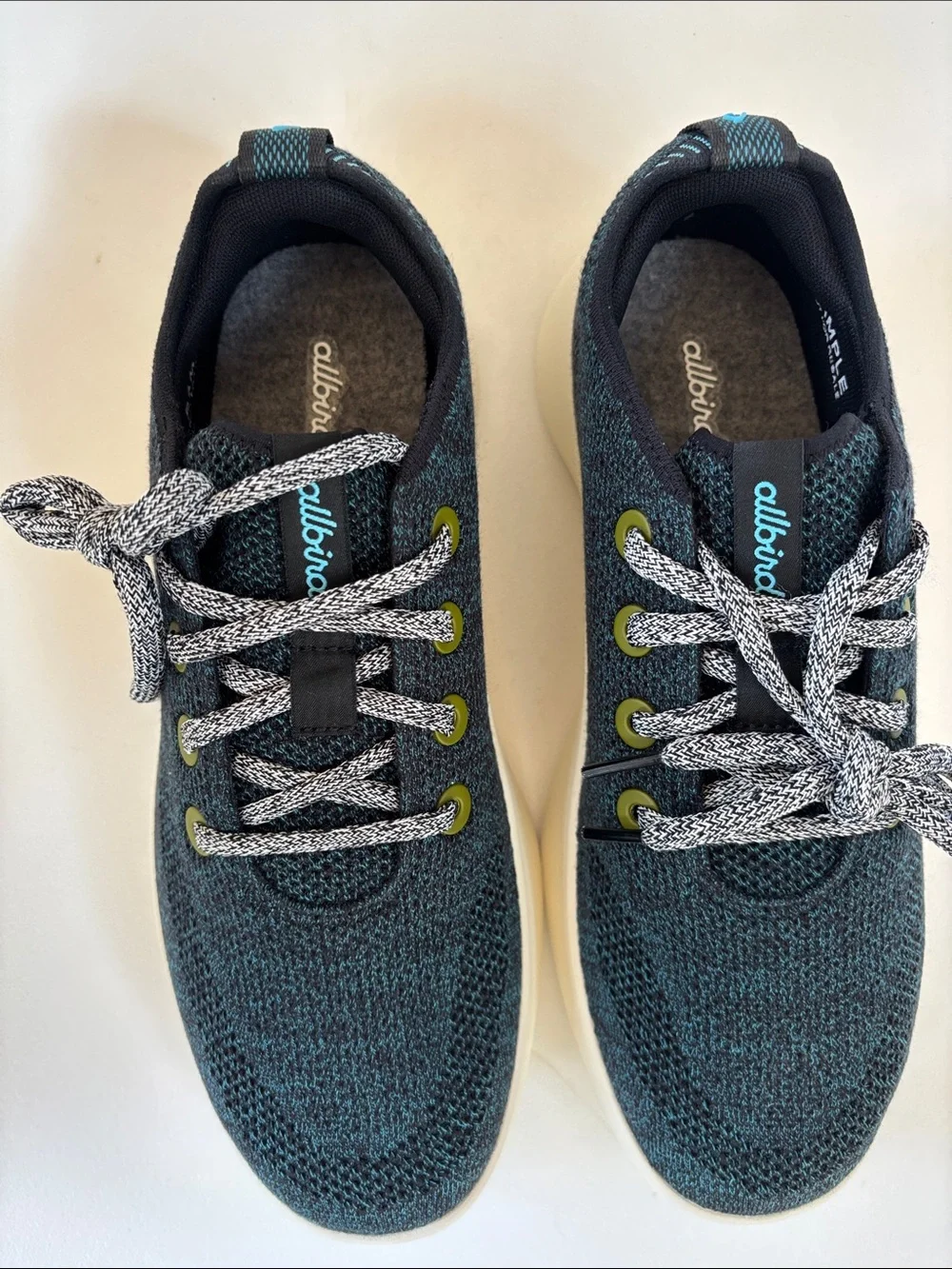 allbirds TRG, men’s size 9, Black w/ blue accent, Knit Sneakers, new condition